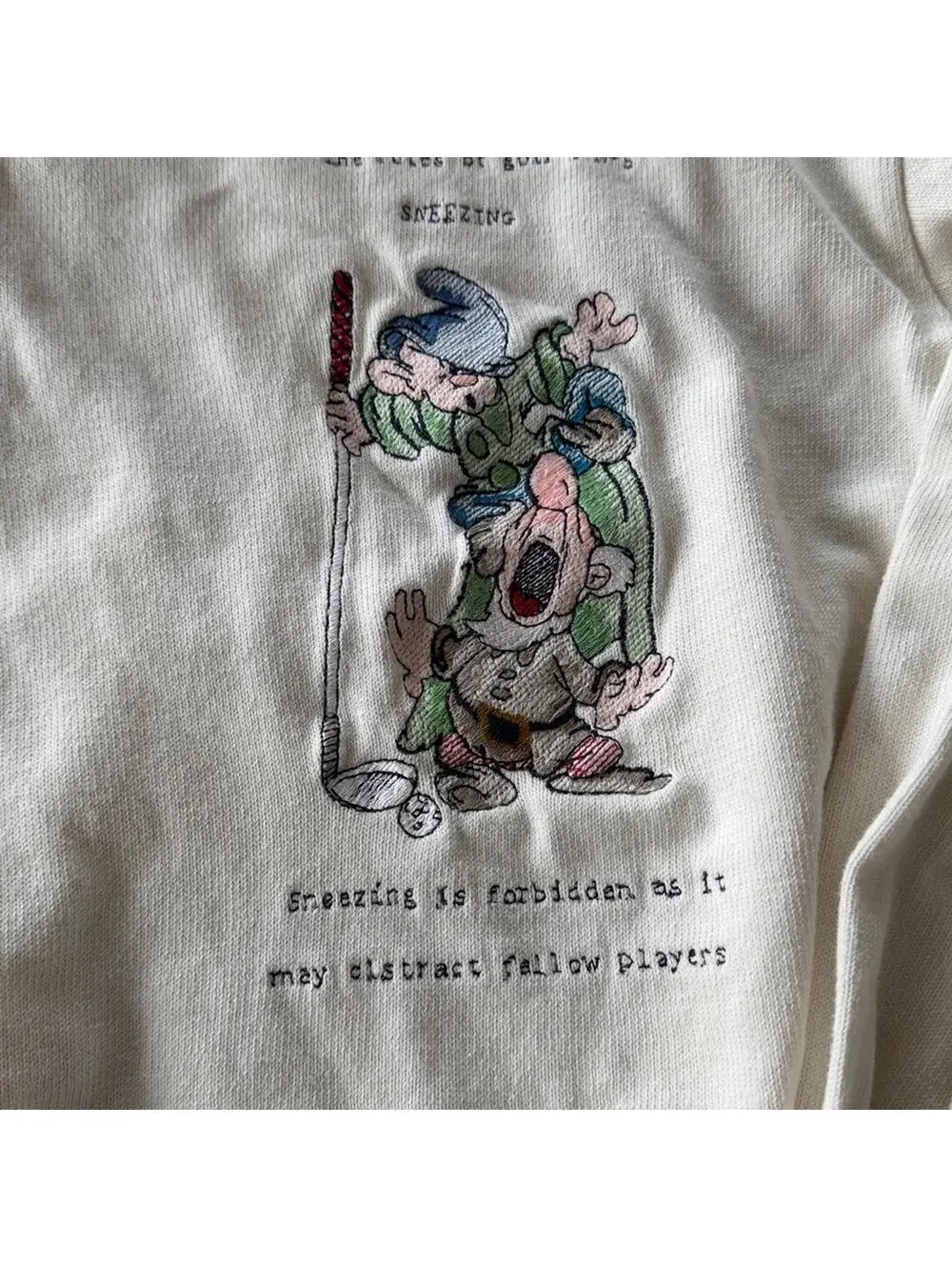 Vintage Iceberg Cream Cartoon Embroidered Sneezing